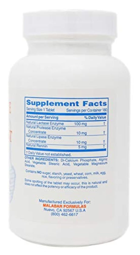 Malabar completa Leche digestant, 180 count