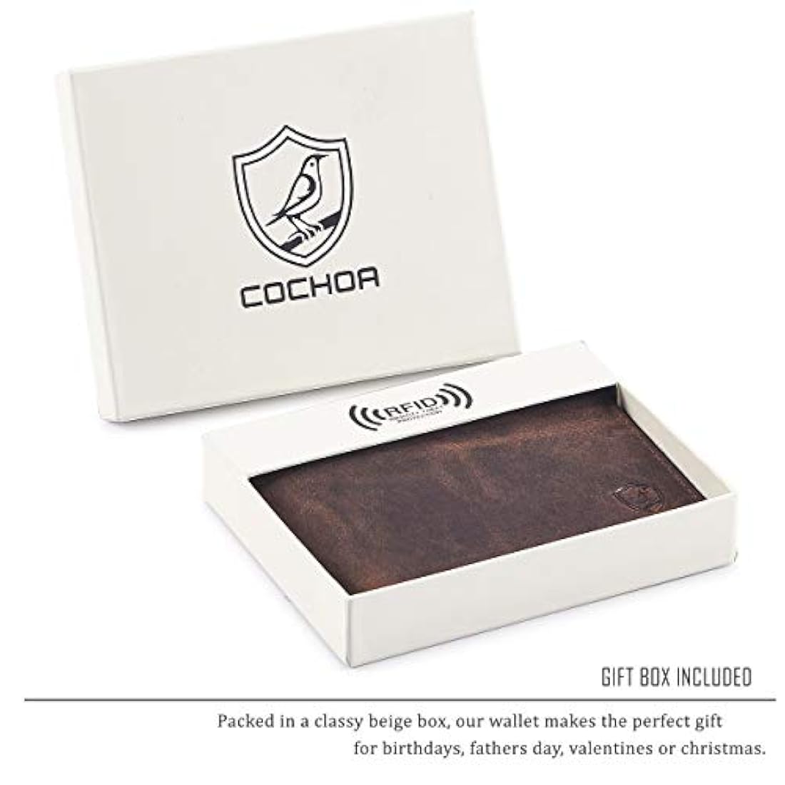 COCHOA Cartera plegable elegante con bloqueo RFID de viaje