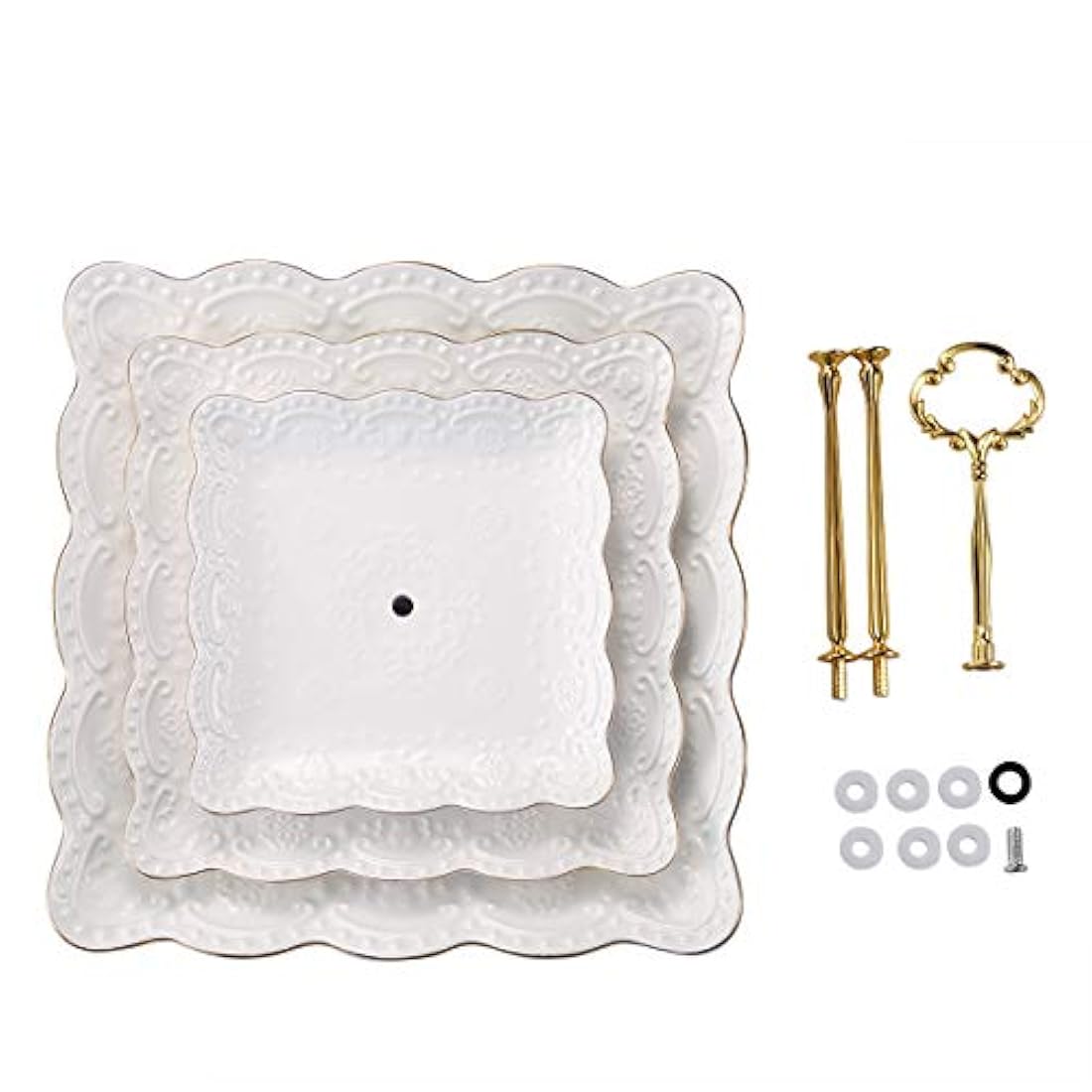 Bases para pasteles Soporte cuadrado de porcelana