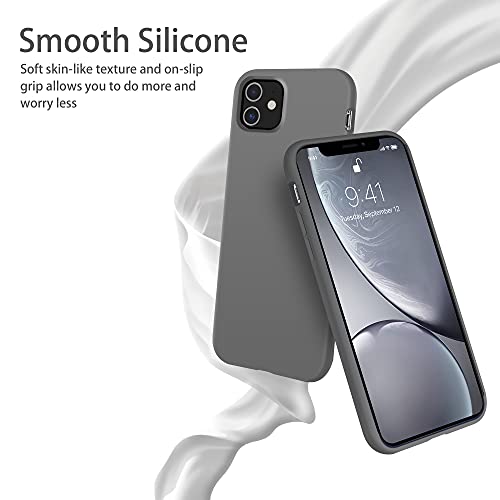 OTOFLY Funda para iPhone 11, ultra delgada, de gel de silicona líquida con protección completa antiarañazos, a prueba de golpes, compatible con iPhone 11 (gris espacial)