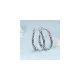 Aretes de aro ovalados chapados en plata