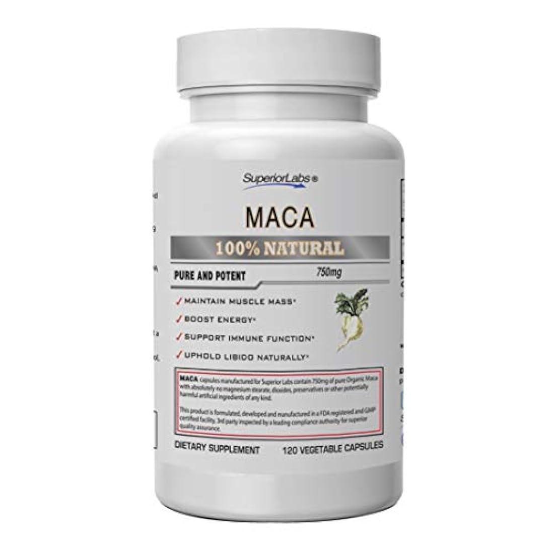 Superior Labs orgánicos Maca 100% puro peruana nongmo