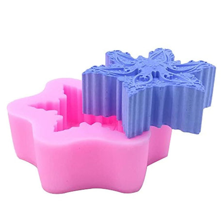 Moldes de silicona para jabón de copo de nieve 3D para hacer jabón, fondant, decoración de tartas, moldes de silicona hechos a mano