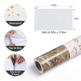 Papel en vinilo autoadhesivo estilo mármol marrón (30x118)