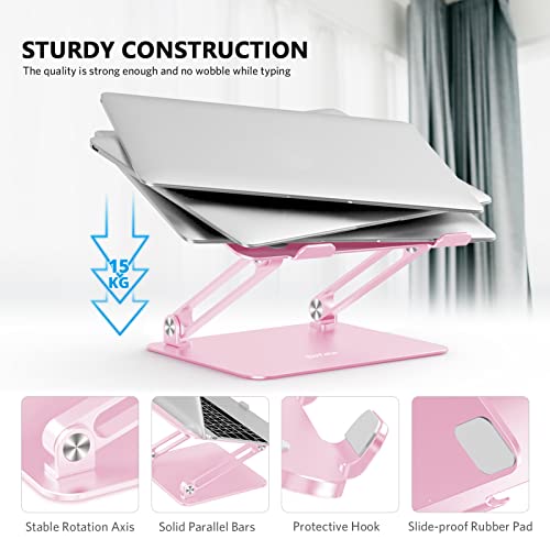 Soporte ergonómico ajustable de laptop, Rosa ‎N19 PINK BoYata
