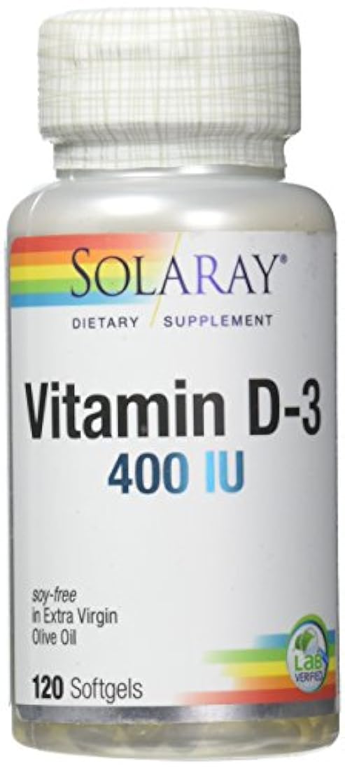 Solaray Vitamina D-3 – 400 IU – 120 °Cápsulas de Gel