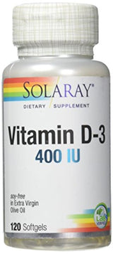 Solaray Vitamina D-3 – 400 IU – 120 °Cápsulas de Gel
