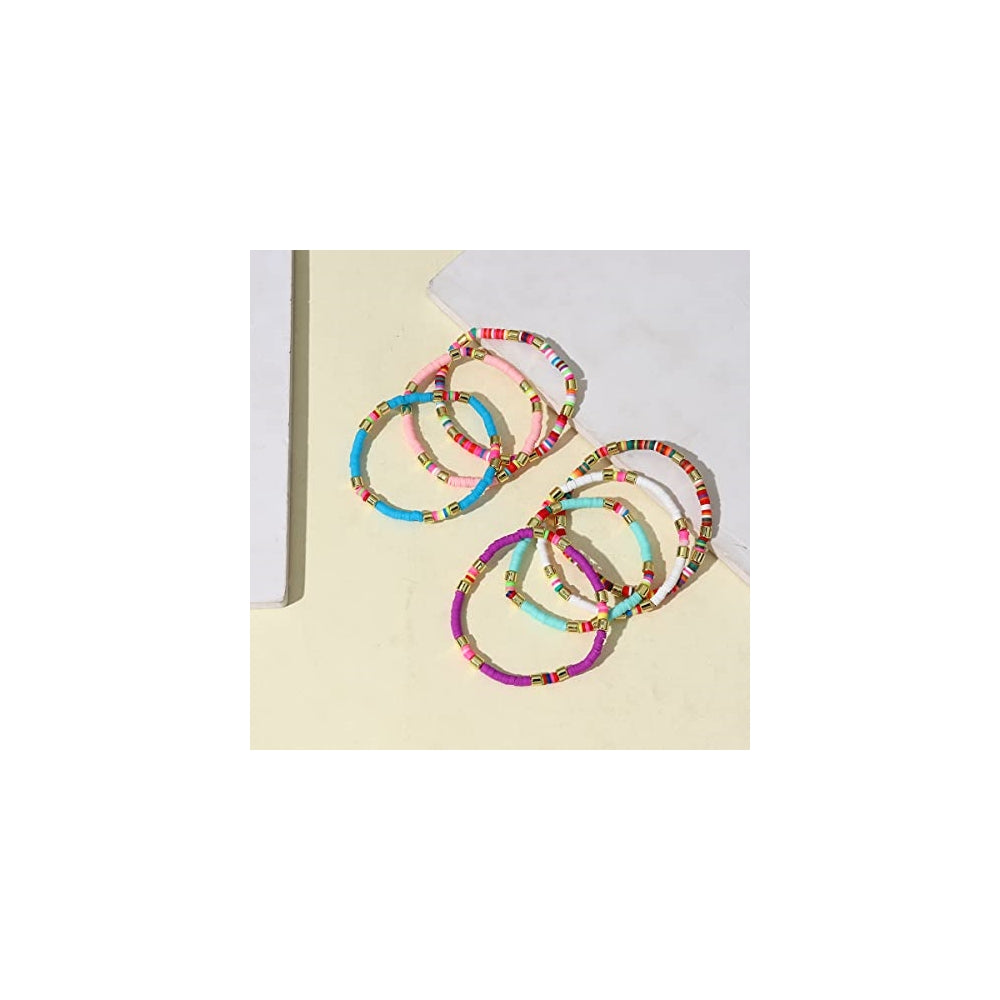Pulseras y tobilleras de cuentas de colores para mujer