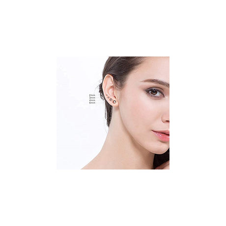 Aretes de bola de titanio hipoalergénicos para mujeres