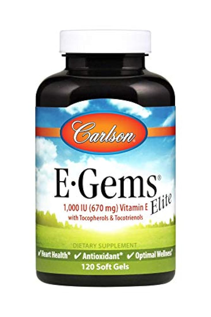 Carlson E-Gems Elite 1000 UI, Vitamina E, Salud del Corazón, 088395007910, 1