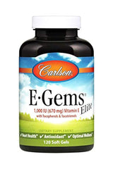 Carlson E-Gems Elite 1000 UI, Vitamina E, Salud del Corazón, 088395007910, 1