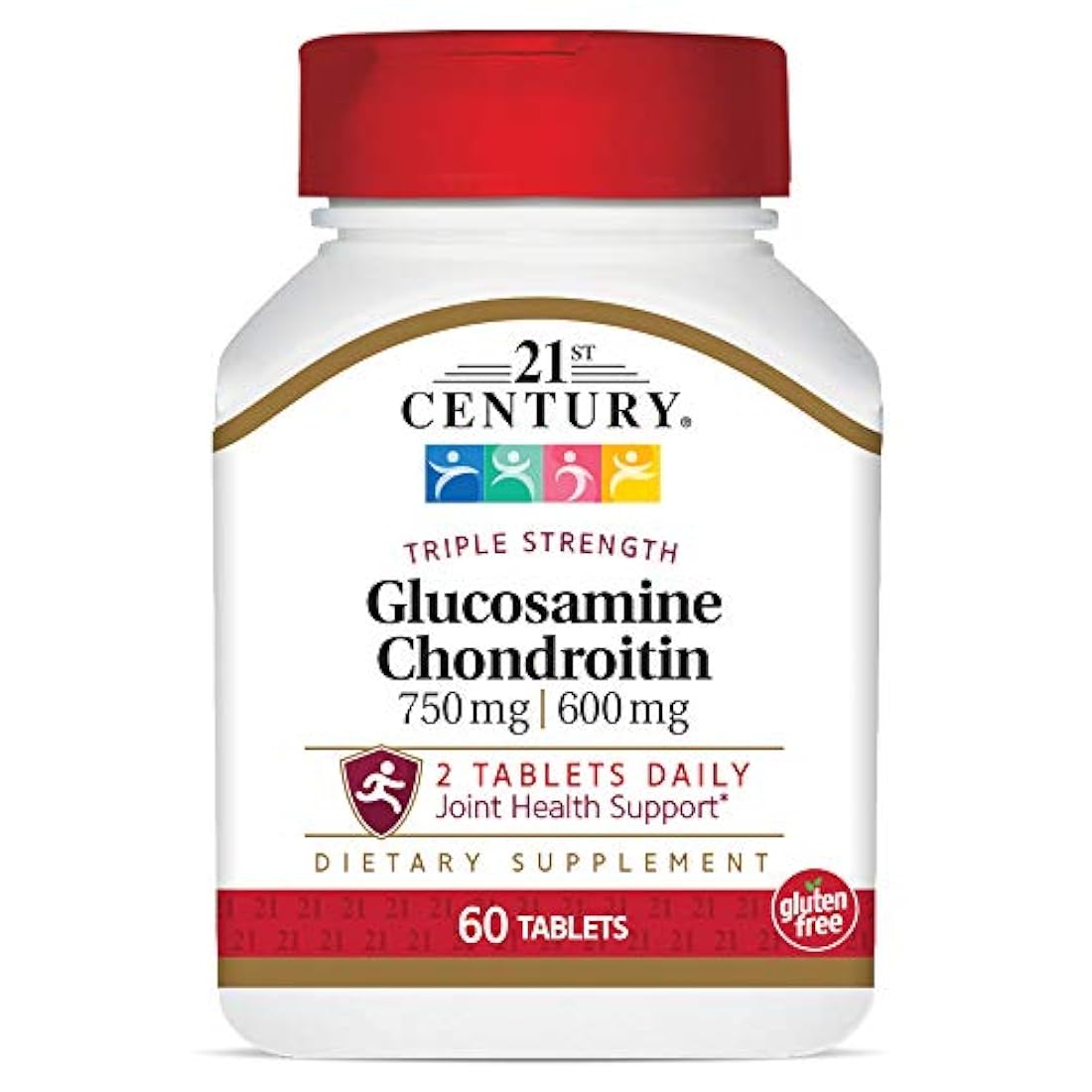 Siglo XXI Glucosamina 750 mg y Chondroitin 600 mg tabletas de triple Fuerza, 300 Count, 22476, Pastillas, 1, 1