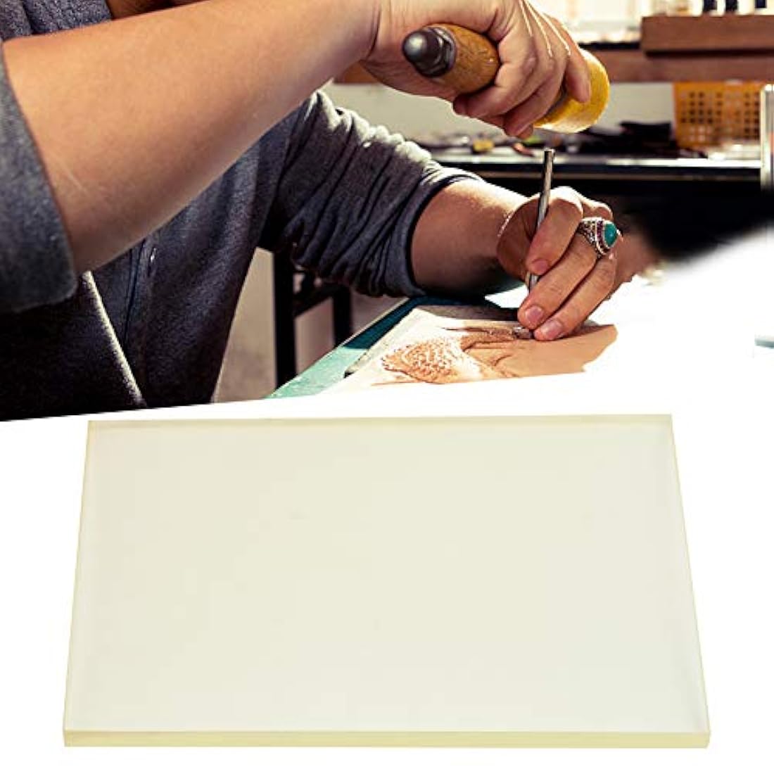 Tablero de piel para sellar y cortar agujeros 7.9x5.9x0.3