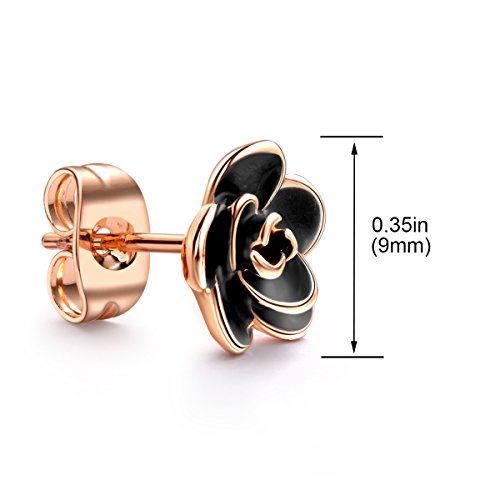 chapado en oro negro  pendientes para mujer