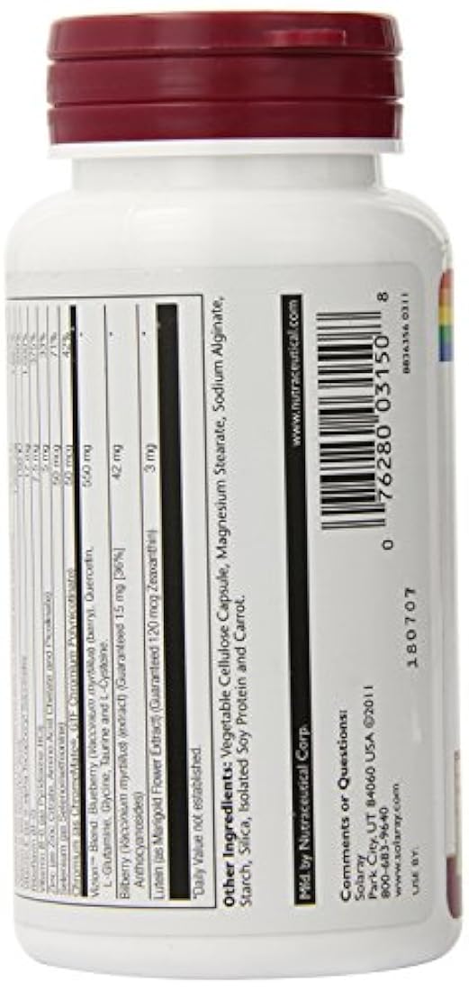 Solaray Vizion Bilberry Fórmula Especial, 42 mg, 90 Count