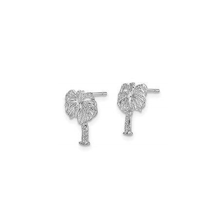 Aretes de tuerca de oro blanco de 14 quilates para mujeres