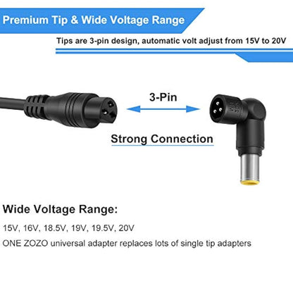 Zozo-Cargador de voltaje automático para laptop 15-20V