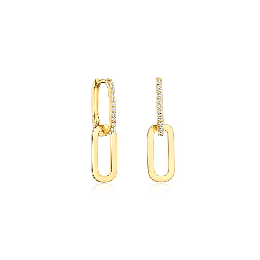 Aretes de aro de oro de 14 quilates para mujer convertibles