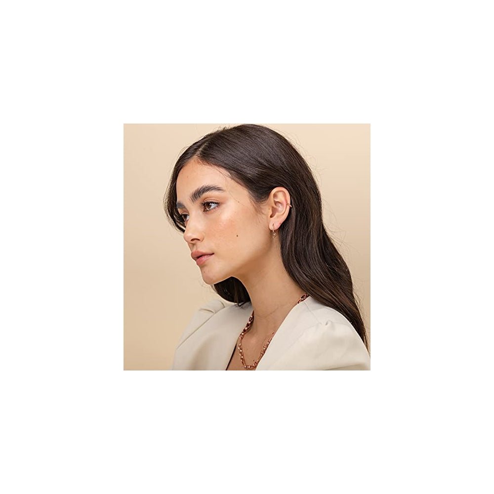 Aretes de plata a presión para mujer