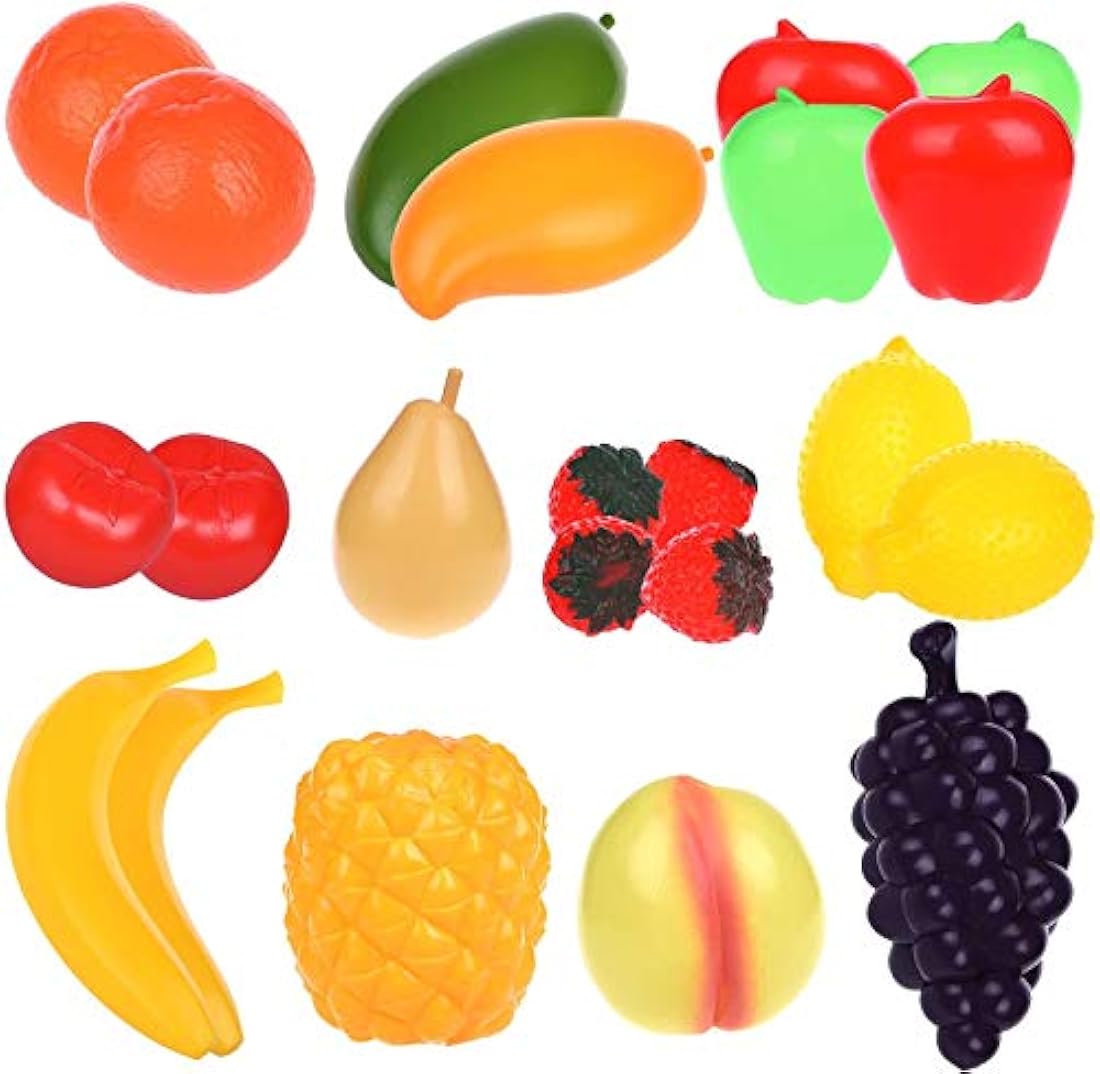 Bolsa de frutas a tamaño real, set de juego para niños
