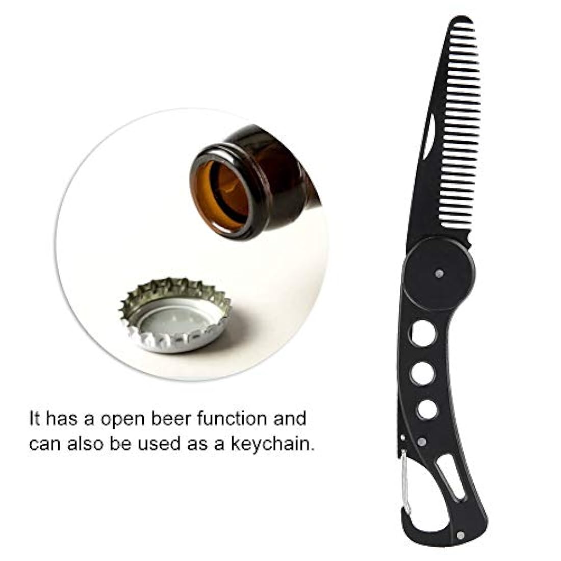 Peine plegable para barba de acero inoxidable Delaman