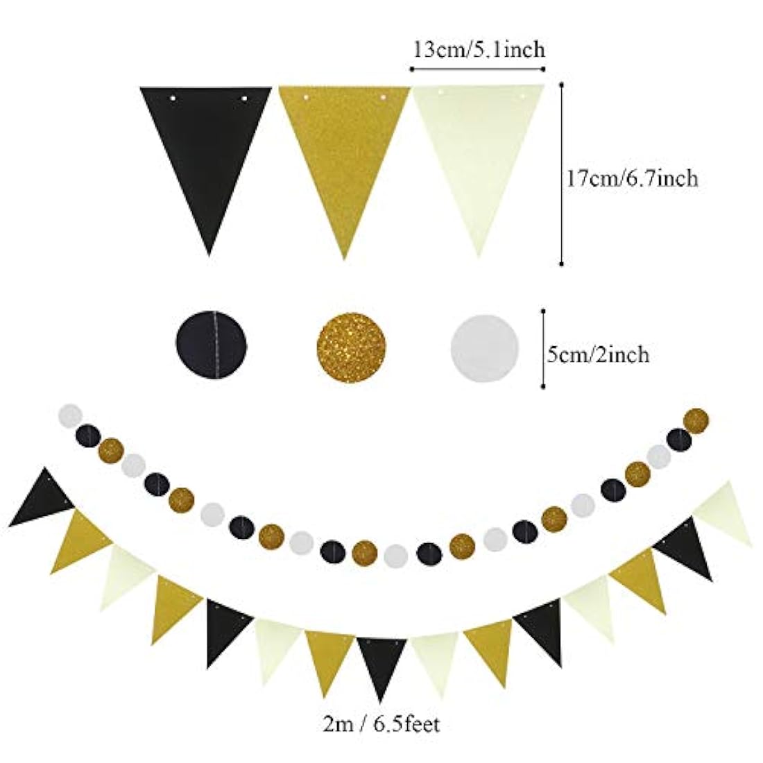 Decoraciones en negro y dorado,para fiesta. Marca Pyle