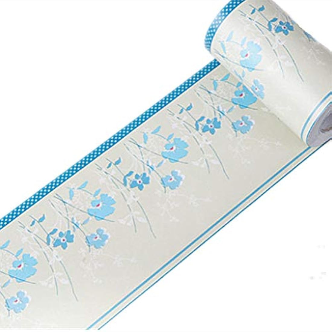Cenefa de papel pintado autoadhesivo para pared, diseño de flores