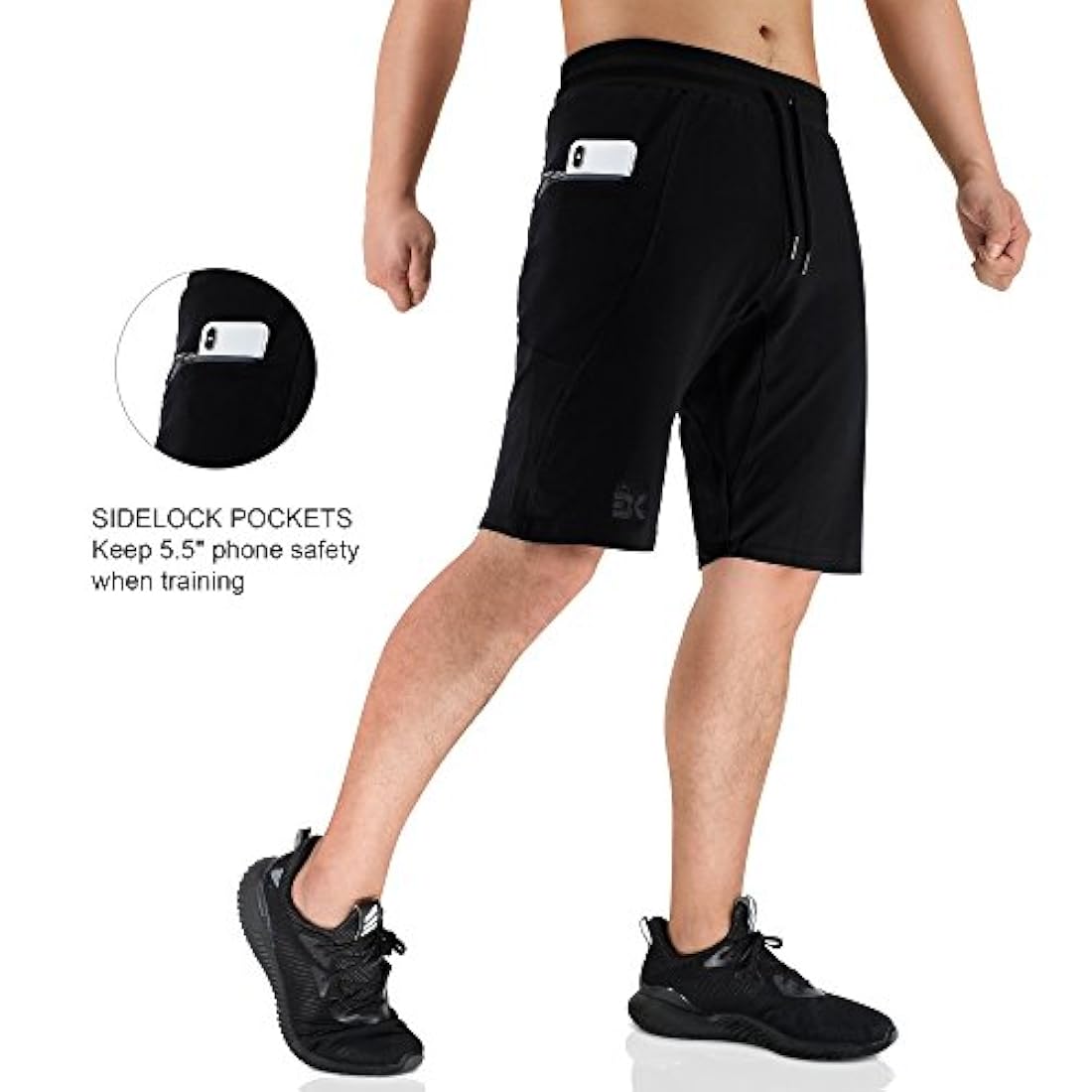 Pantalones cortos deportivos para hombre con bolsillos