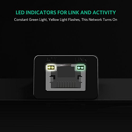Adaptador de red USB 3.0 a color negro