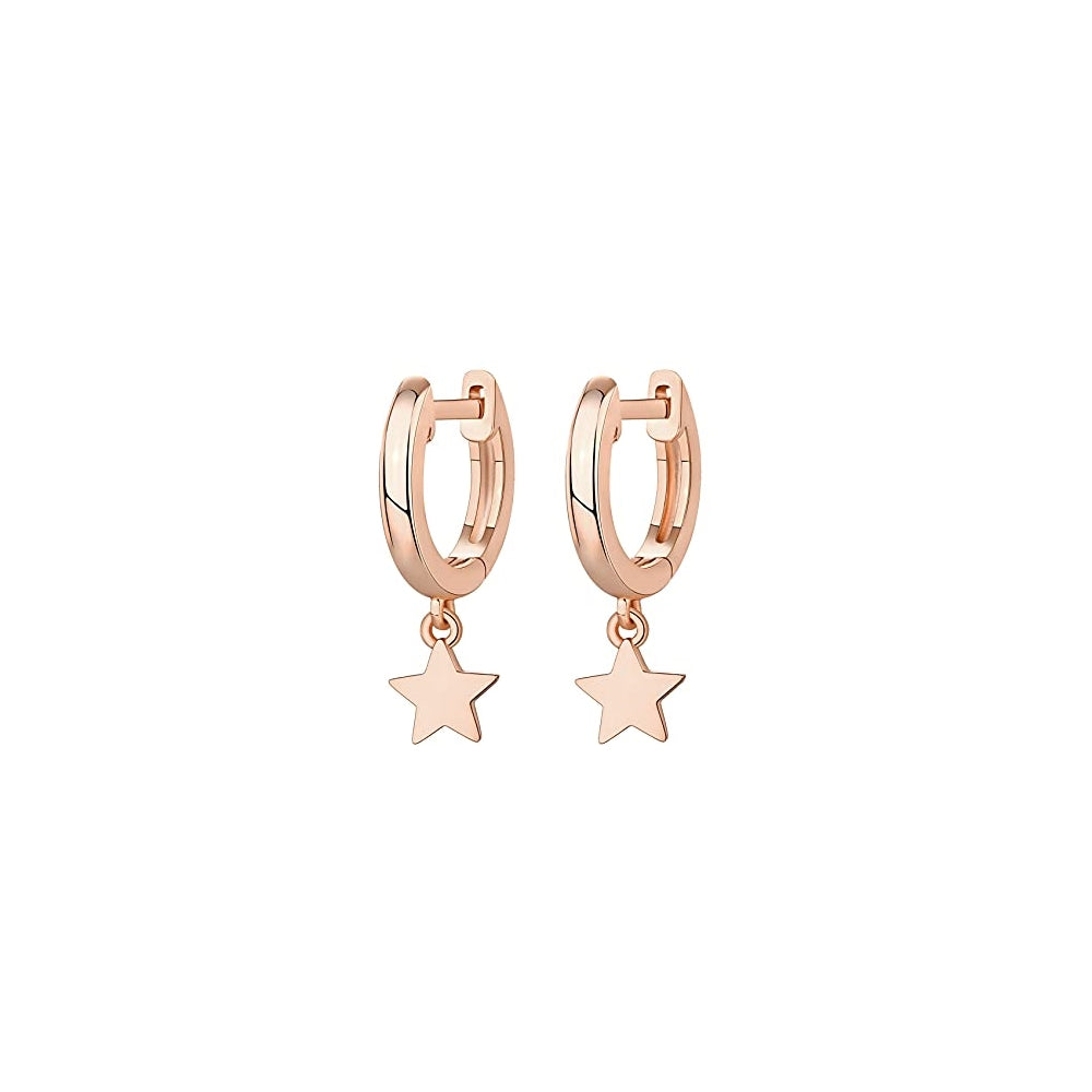 Aretes chapados en oro con bisagras para mujer