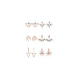 Aretes de flor de loto aretes de circonita cúbica 6 pares