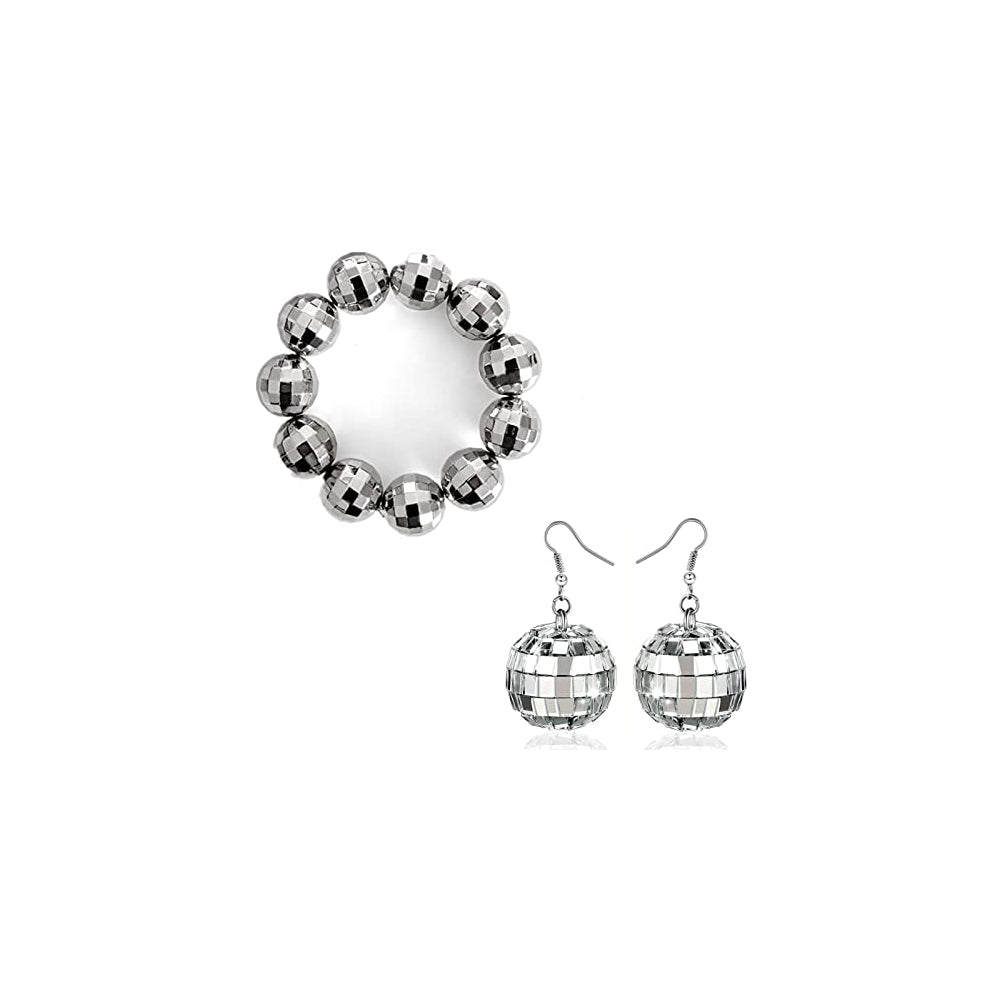 Aretes colgantes de bola de discoteca para mujeres