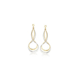 Aretes colgantes oro amarillo de 14 quilates para muejer