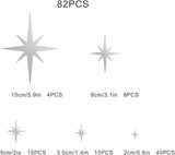 Stickers de Pared Estrella Acrílica 82Pcs, Decoración Infantil