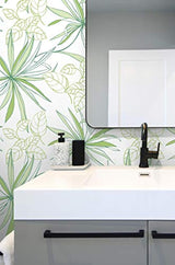 Papel pintado 216 x 20.5 x 0.01 pulgadas  color verde