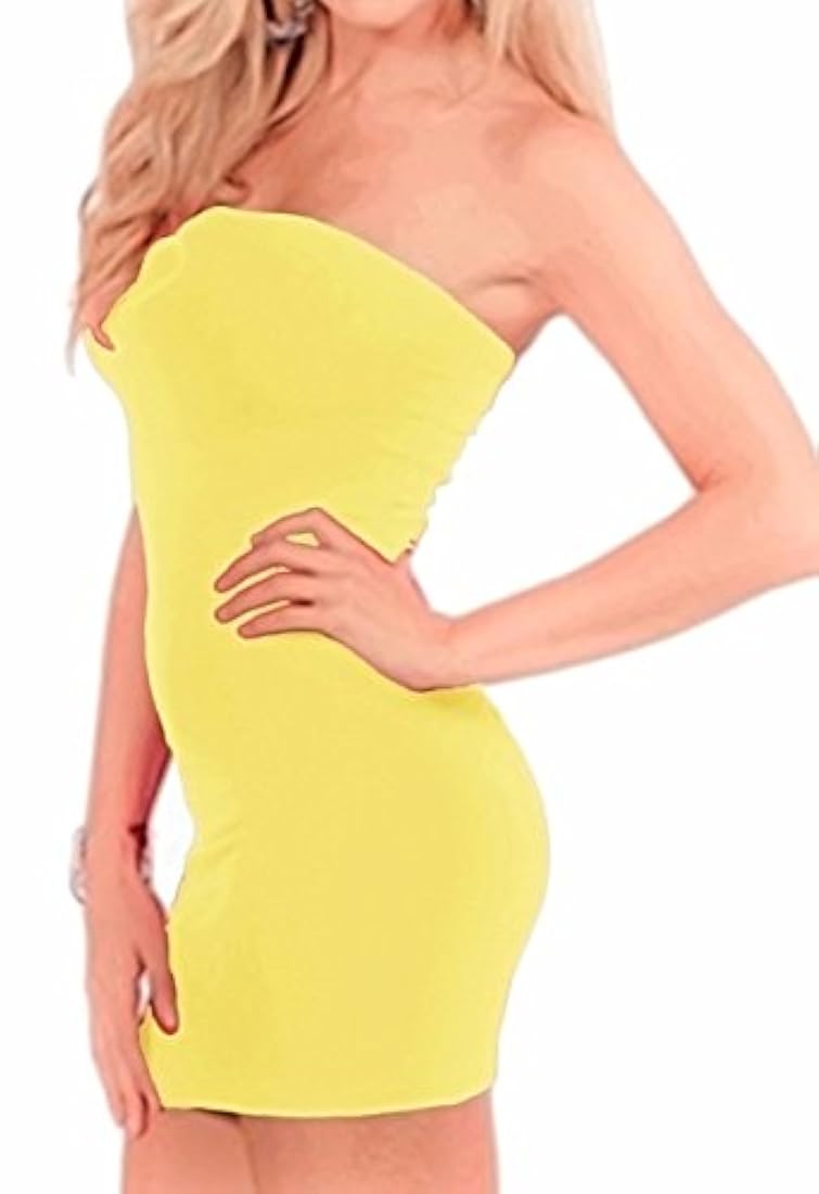 Sexyshine Vestido básico sexy sin tirantes para mujer