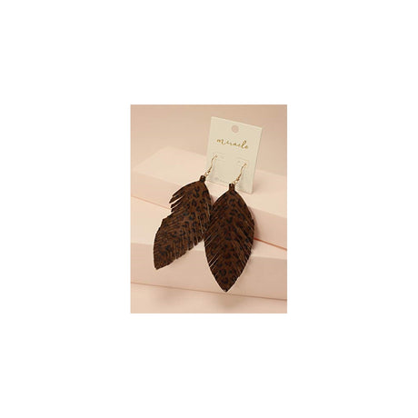 Aretes colgantes de piel suave con flecos para mujeres