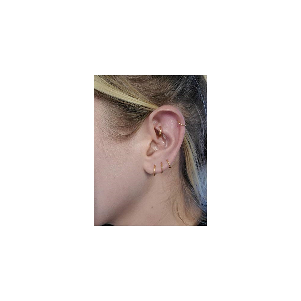 Aretes de acero inoxidable a presión para mujer 8 pares