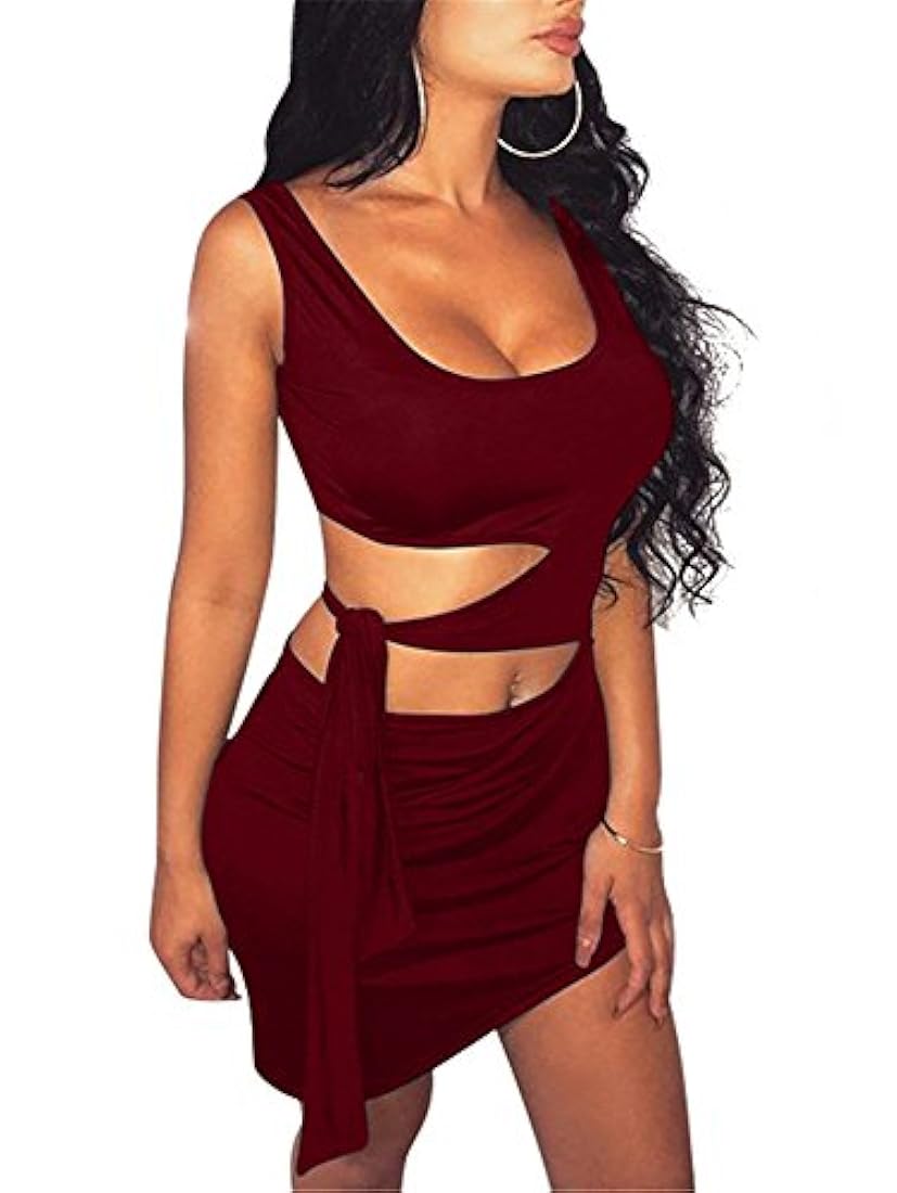 GOBLES Vestido sin mangas para mujer Sexy Bodycon recortados