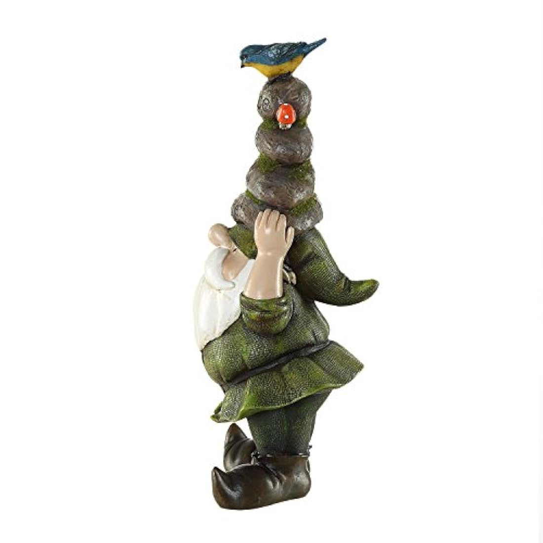Estatuilla de gnomo con piedras