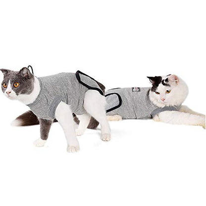 DogLemi Traje de recuperación de gatos para heridas abdominales y enfermedades de la piel, profesional después de la cirugía, uso suave, cómodo, cono de cuello E, alternativa para gatos pequeños y medianos heridas de gatito, enfermedades de la piel