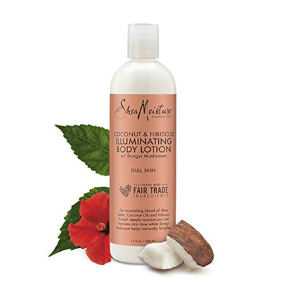 Crema hidratante de loción corporal de coco e hibisco