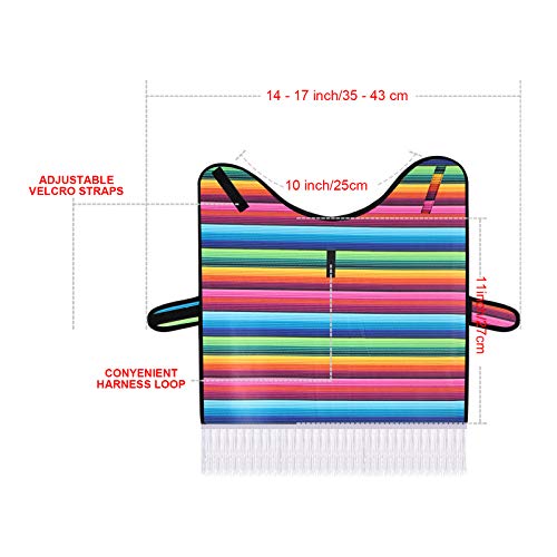 Sombrero para perro, poncho de serape para mascotas, disfraz divertido para perro, multicolor, ajustable, poncho mexicano, sombrero de paja, ropa de Chihuahua, para decoraciones de fiesta mexicana (pequeño)