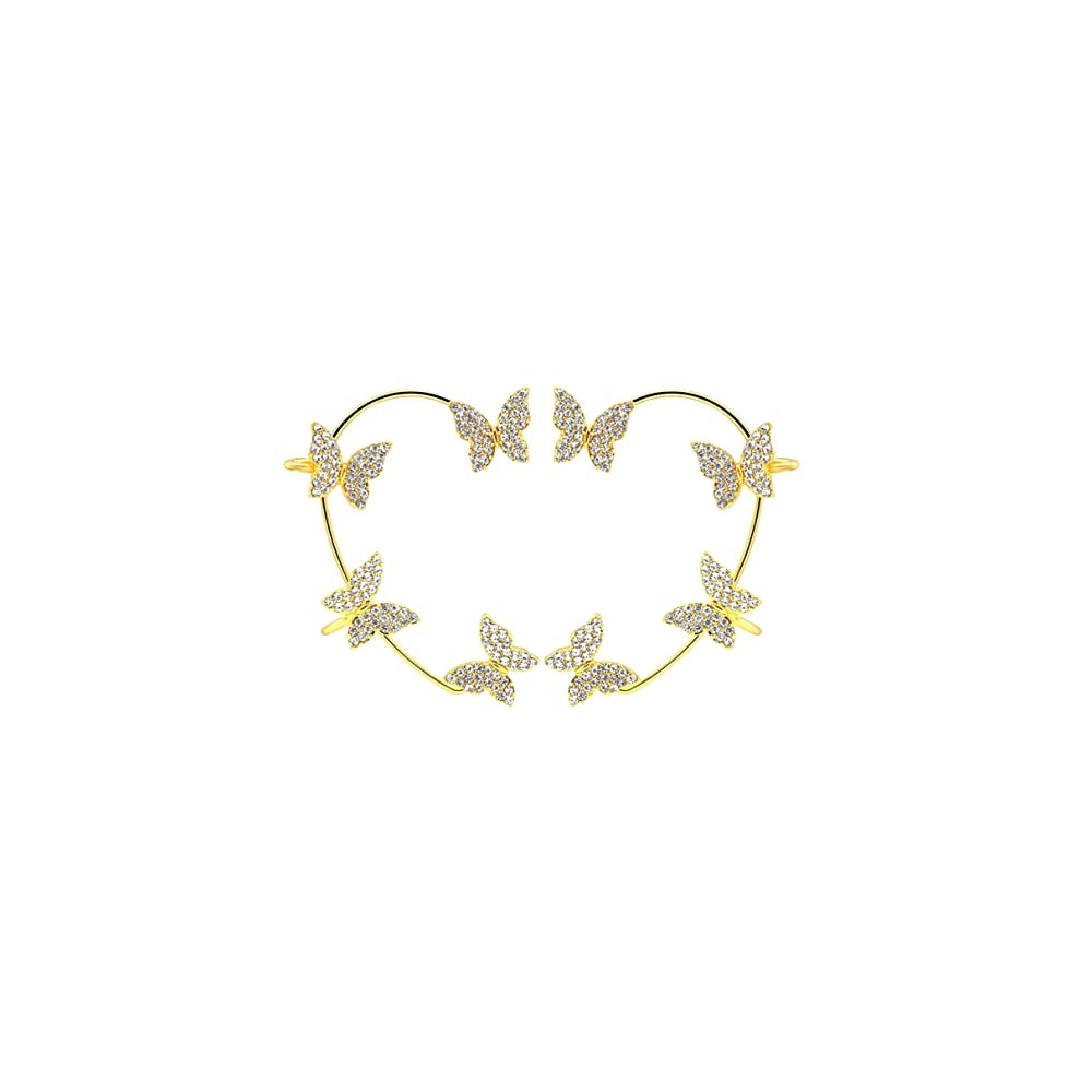 Aretes de mariposa con circonita para mujer