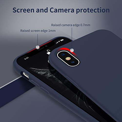 OTOFLY - Funda protectora de goma de silicona suave de alta calidad, compatible con Apple iPhone X (solamente), color azul medianoche