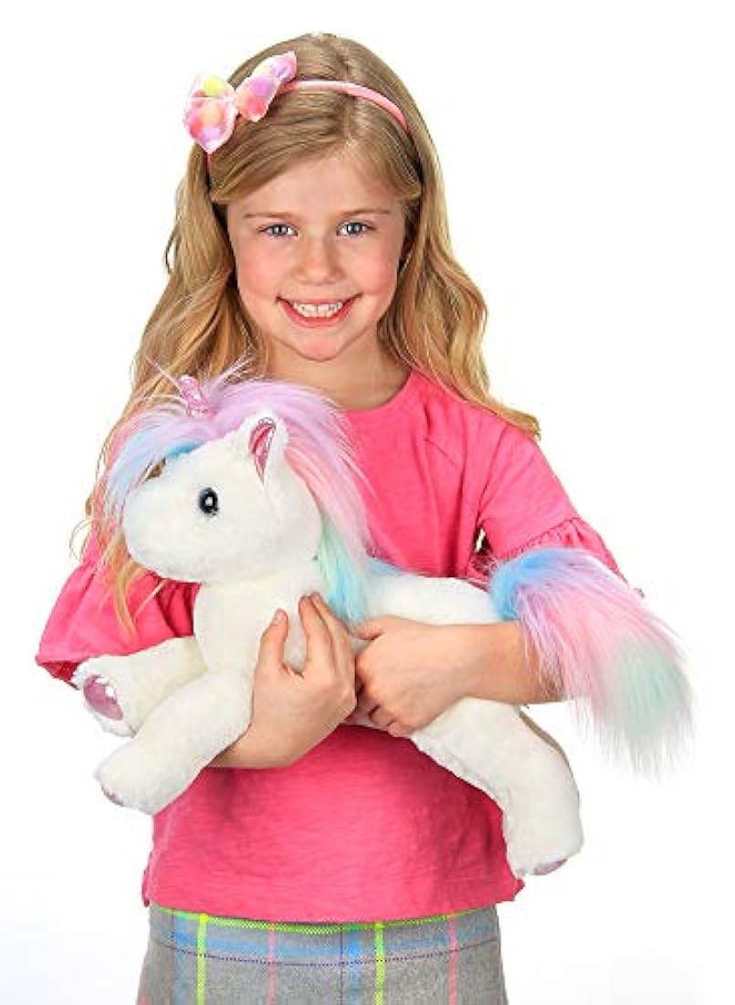 Peluche de unicornio con forma de melena de arcoíris, L