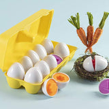Huevos de Pascua con soporte para huevos amarillos