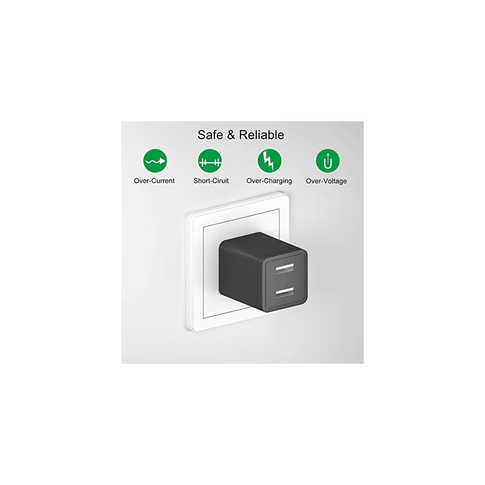 Cargador rápido de 2 A con cable micro USB y tipo C