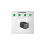 Cargador rápido de 2 A con cable micro USB y tipo C