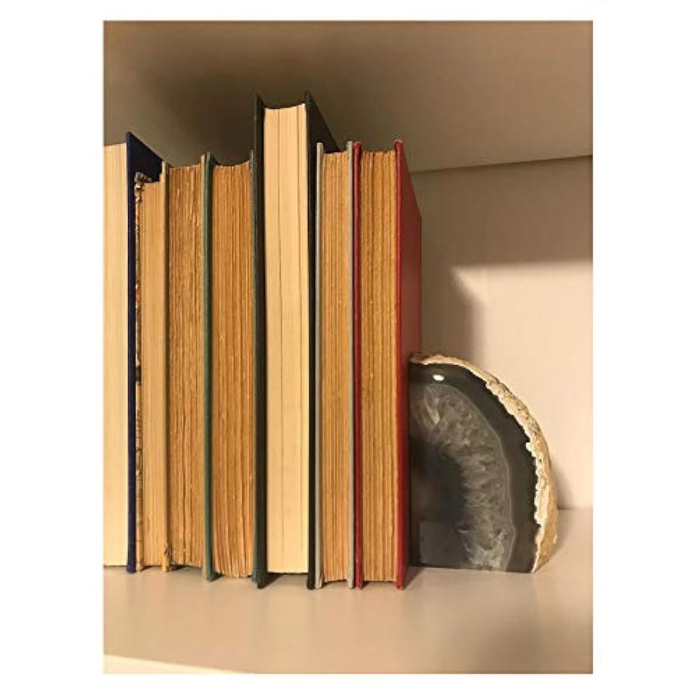 Par de sujetalibros de ágata natural  2-3 lbs (pequeño)